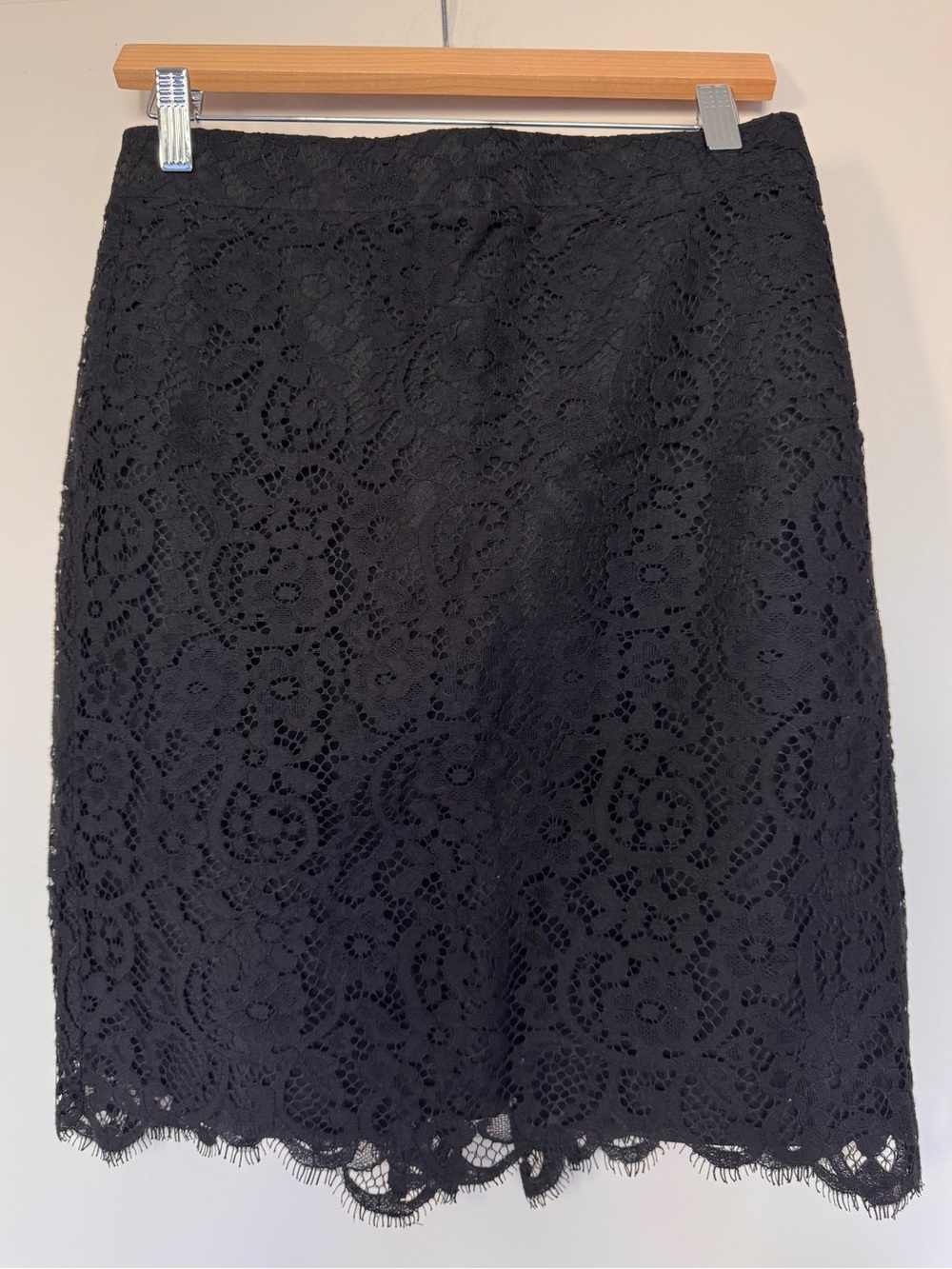 J. Crew Black Lace Pencil Skirt